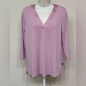 Banana Republic Women’s Pink 3/4 Sleeve V-Neck Soft Comfort Stretch Blouse s L